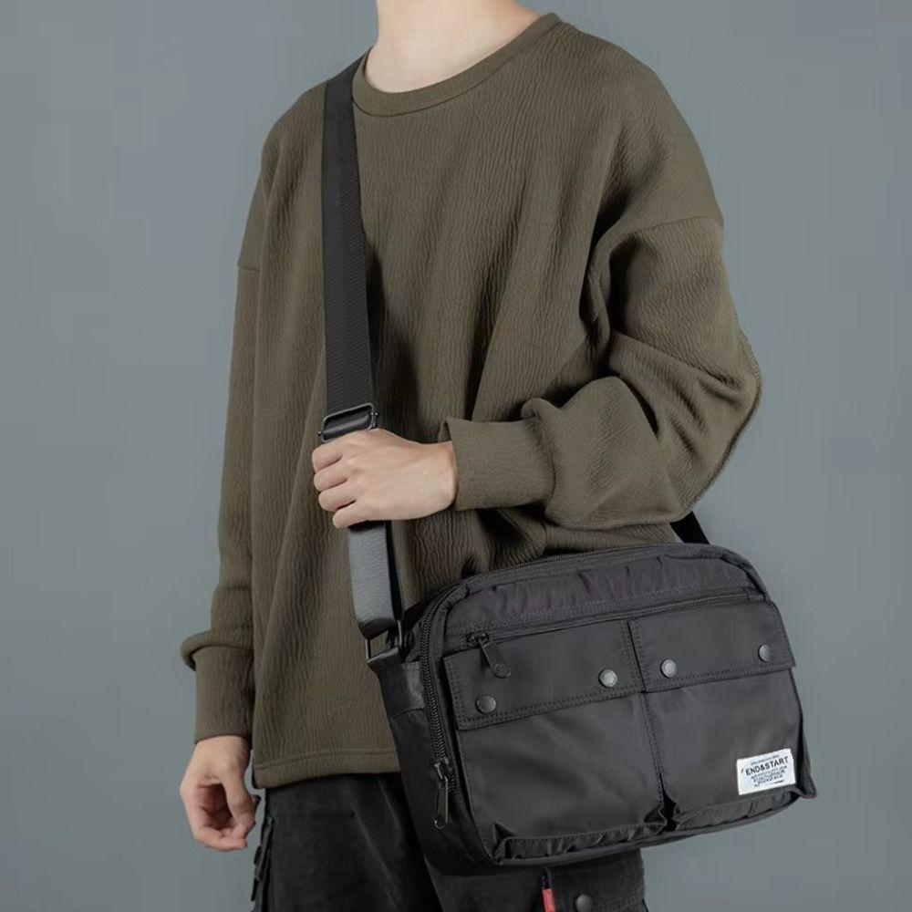 Trendy Men Crossbody Bag Japanese Style Work Messenger Bag Male Shoulder Pouch Youth Student