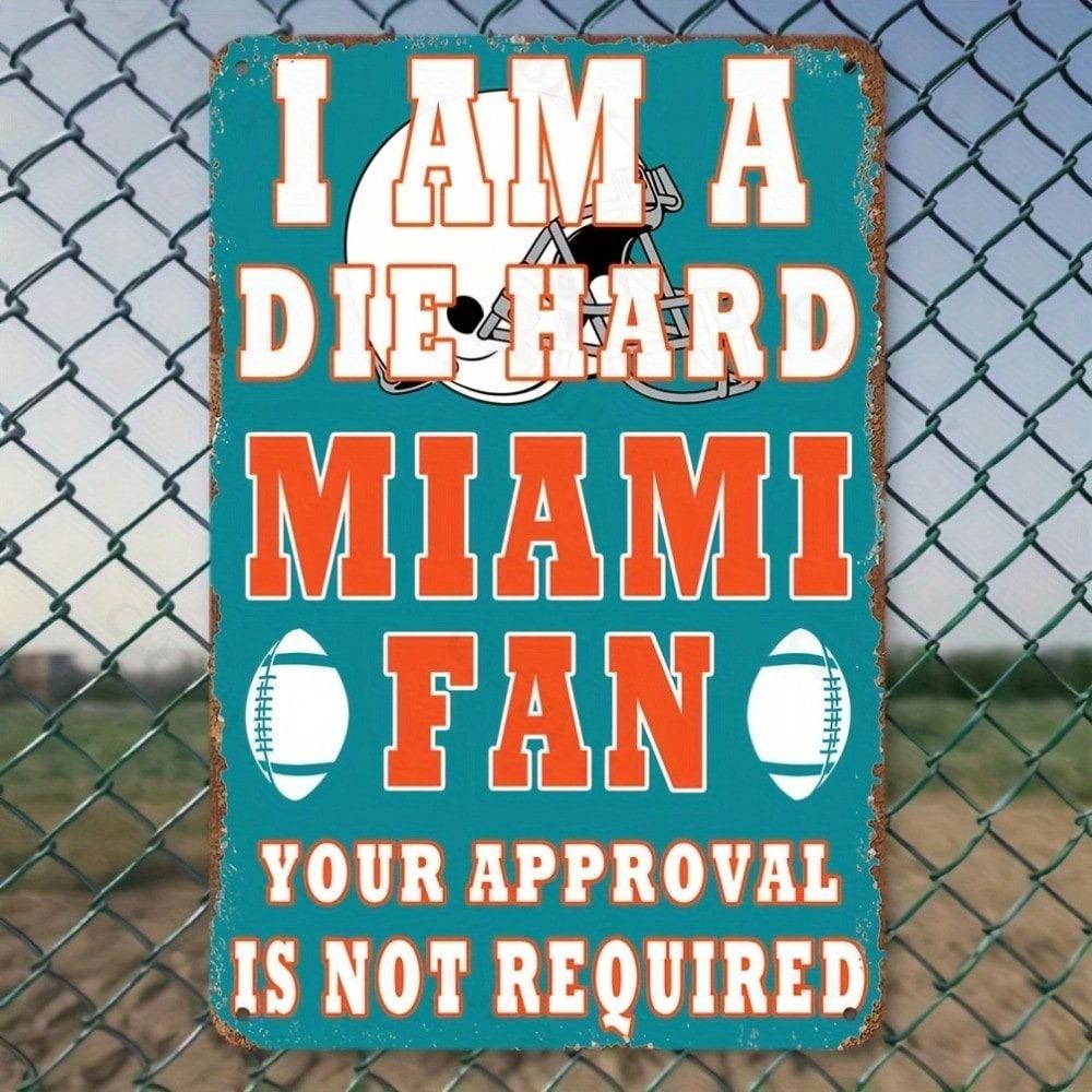Metal Aluminum Sign 8x12 Inch Miami Fan Home Decor Wall Art Plaque