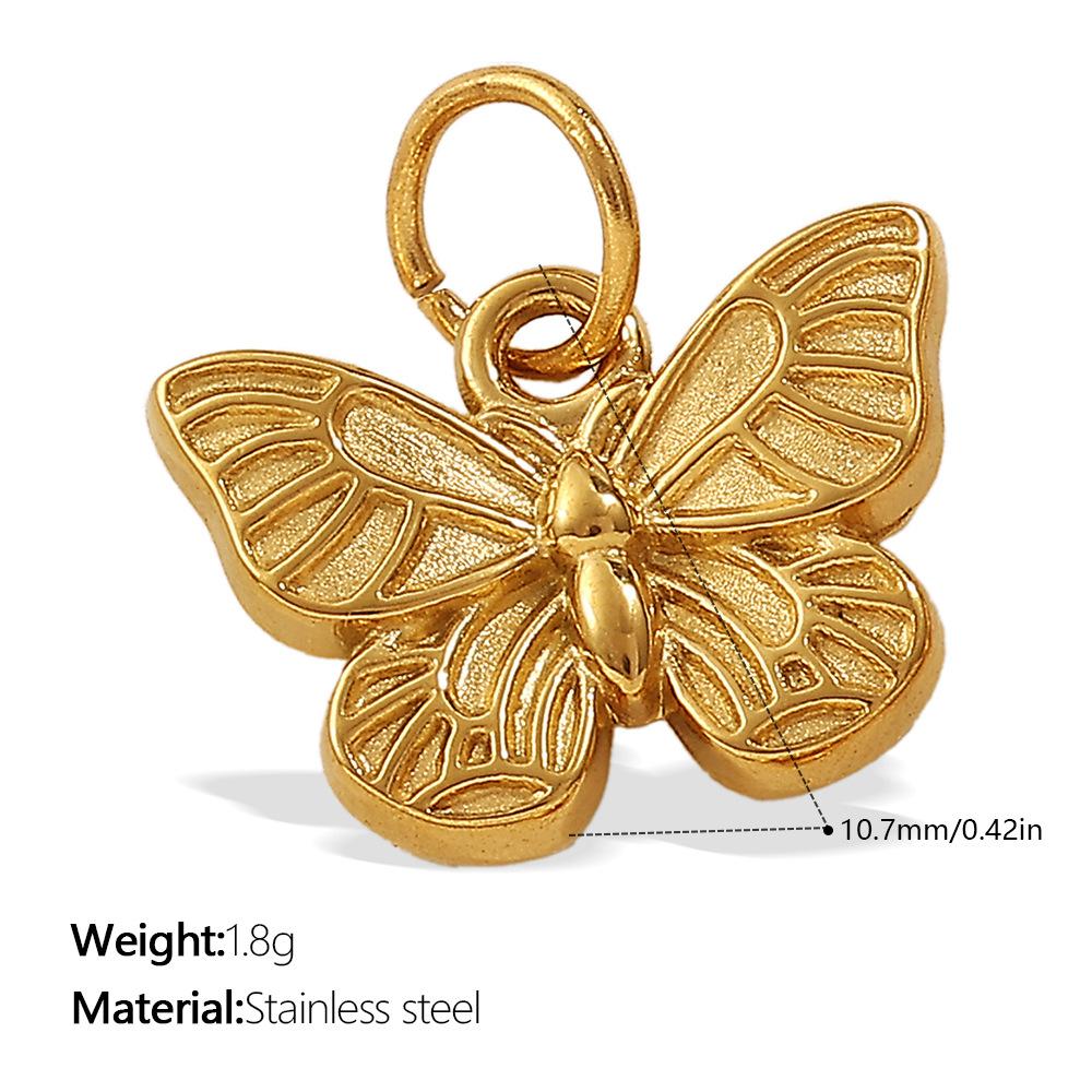 European and American creative gold mini DIY butterfly love pendant collection stainless steel plated 18K gold compact accessories