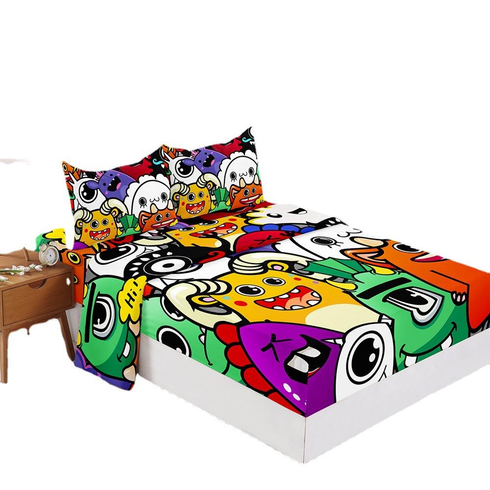 Mattress Four-Piece Set Hip-Hop Graffiti Style Digital Printing Mattress Protective Cover Four-Piece Set Batch