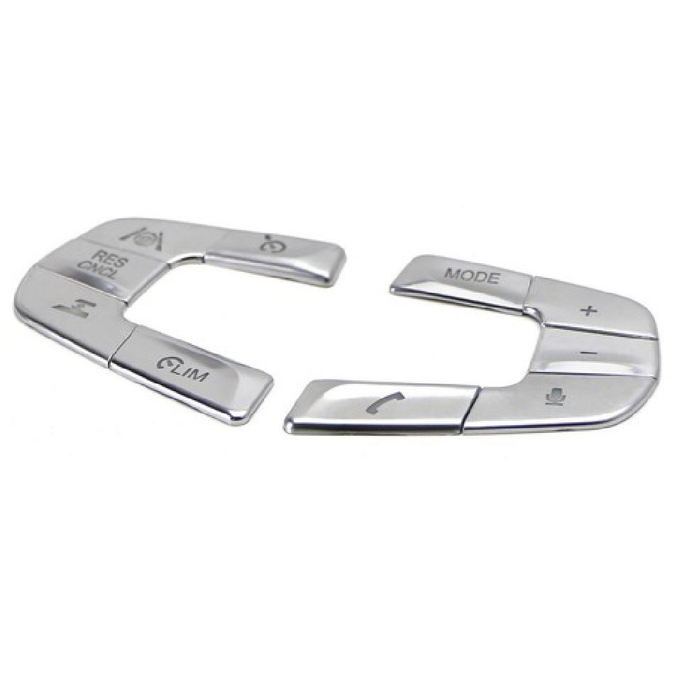 Silver 10pc Steering Wheel Control/Button Decoration Trim For 17-up BMW 5 Series