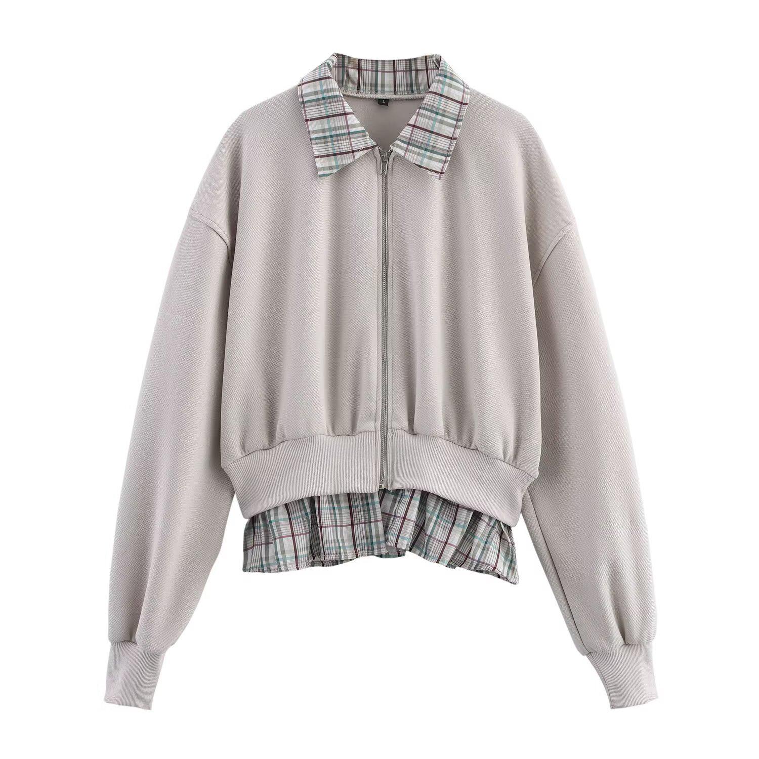 

Весна 2025 Женский пуловер в европейском и американском стиле, поплин, пэчворк, с повседневными длинными брюками Medium