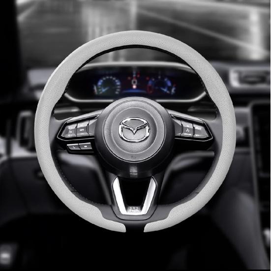 8DNappa leather Car Steering Wheel Cover For Mazda CX-30 CX30 2024 Non-Slip Washable Auto Accessories