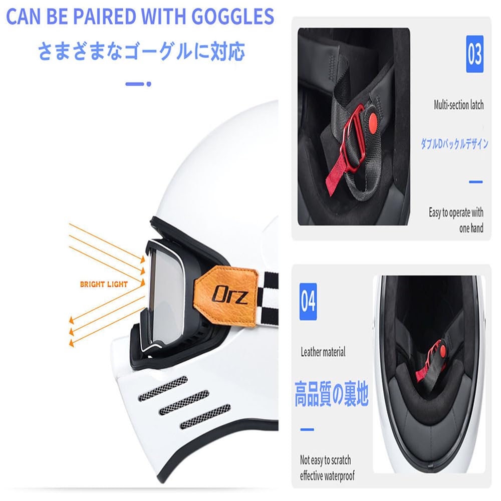 Motorcycle Accessories, Full Face Motorcycle Equipment, Harley Retro Men's Ladies, Rider Equipment, Flip Up