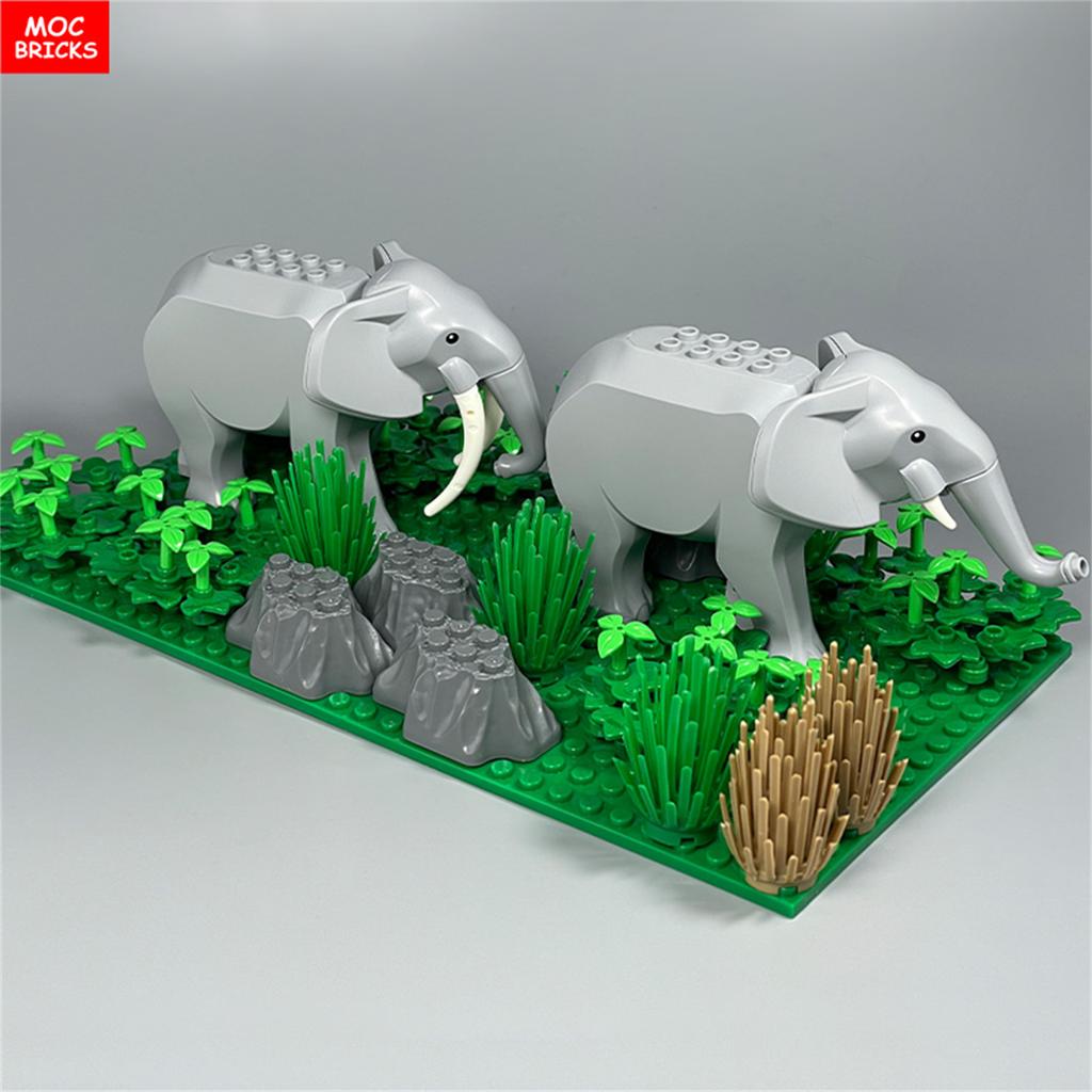 MY OWN CREATION Blocks Animal War Elephant Habitat Thick Forest Grassland Desert Ancient Battle Scene Assembled Building Blocks Children Playthings