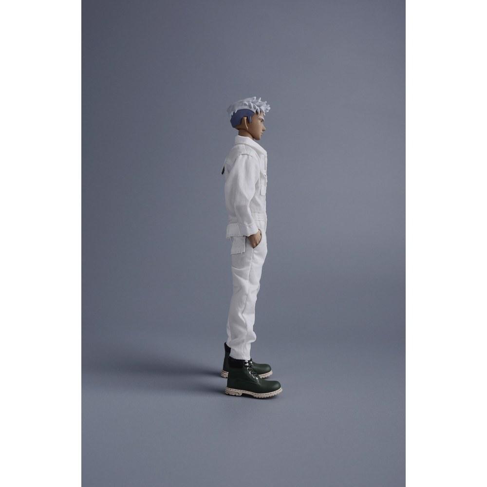 LOUGIDBVAZ 1/12 Scale Workwear Jumpsuit and Pants Male and Female Clothing White (Head and Body Not Included)