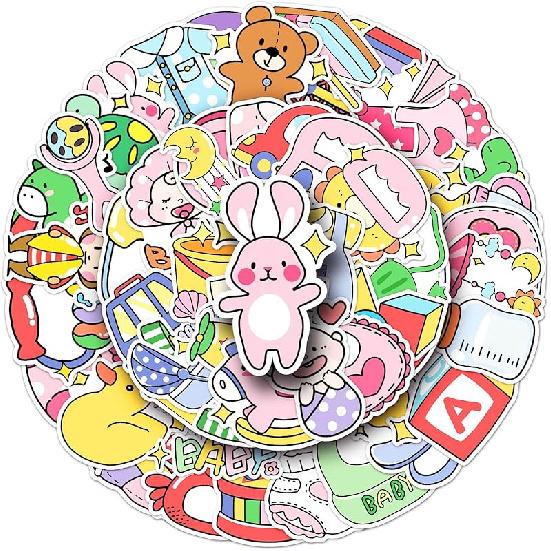 Daily Kitchen Stickers,50pcs Baking Stickers,Kitchen Sticker, Pot Sticker,for Water Bottle,Waterproof Vinyl for Laptop Computer Phone Bumper