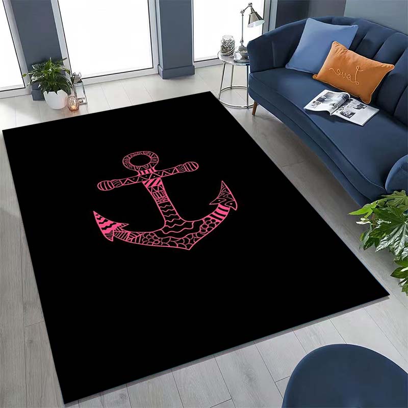 Starry-Sky Colorful Anchor-Pattern Rug – Unique Non-Slip Mat for Living Room or Bedroom Bedside
