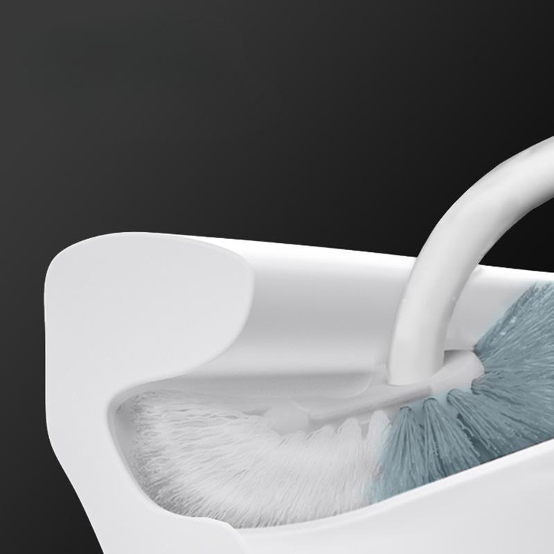 Huisi Bathroom Soft Bristle Cleaning Brush Wall-mounted Elbow Toilet Brush No Dead Ends Long Handle Toilet Brush Toilet Brush