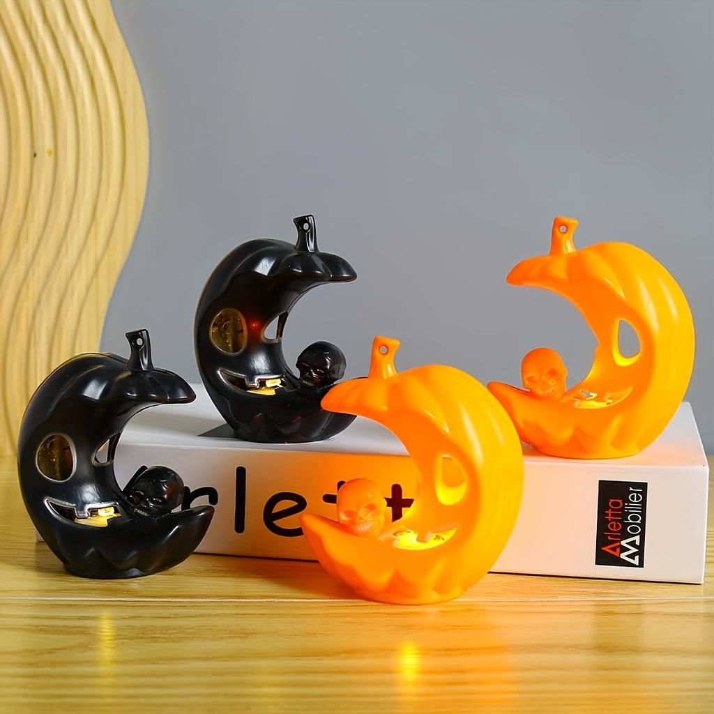 Halloween Colorful Night Light Pumpkin Lantern Hanging Scary Halloween Candle Light Decoration Props Scary Skull