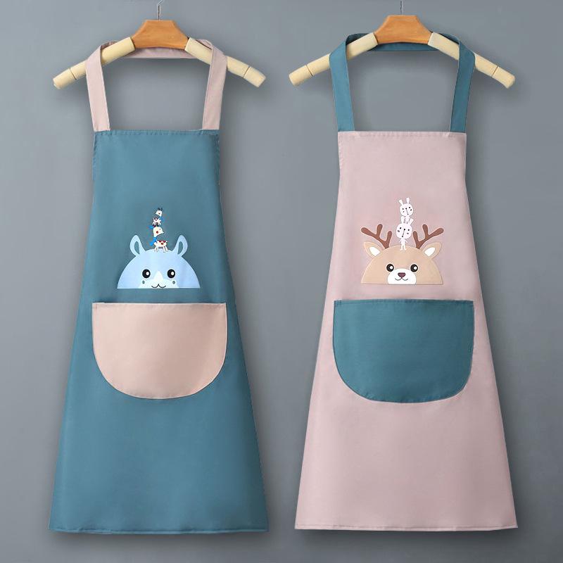 2023 Pink Waterproof Oilproof Half-Body Kitchen Apron for Men and Women