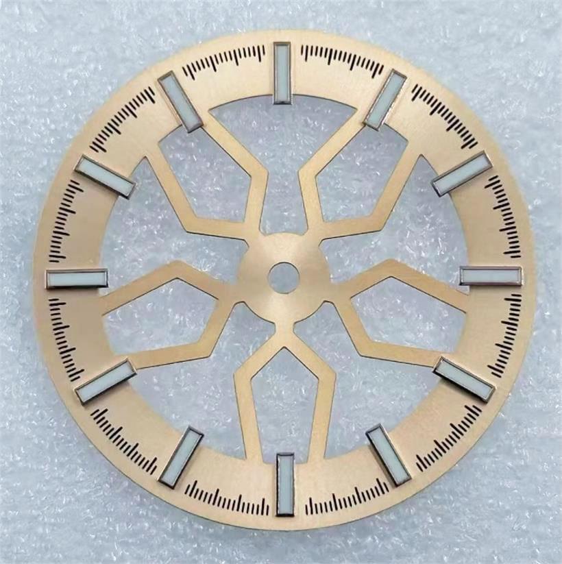 31.8MM Hollow Out Wheel Bone Green Luminous Dial Suitable For NH70 NH38 Mechanical Movement Watch Accessories