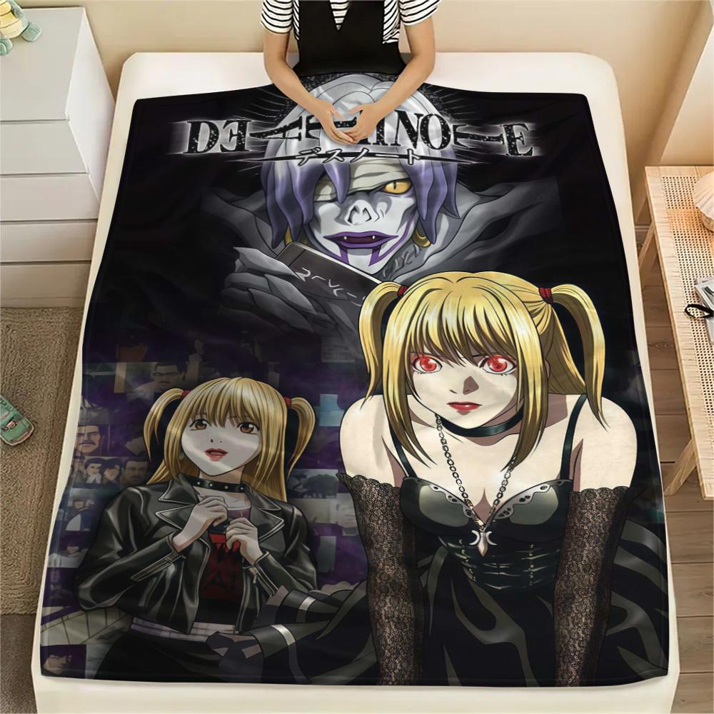 1Pc Death Note Anime Print Flannel Blanket High Quality Warm Comfortable Cover for All Seasons Perfect for Gifts Home Decor