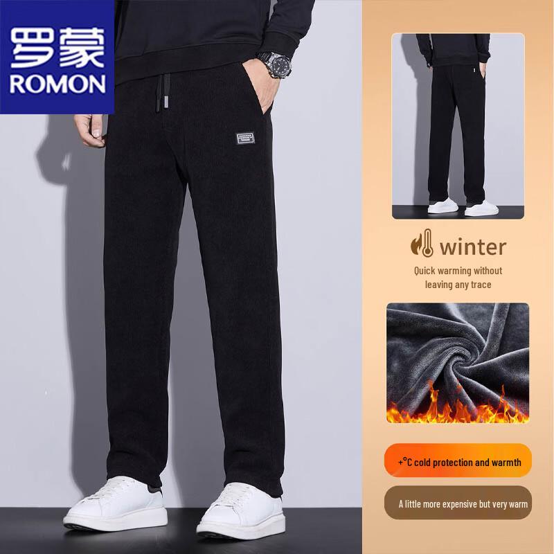 

Romon Men s Fleece-Lined Straight-Leg Casual Pants 4XL