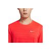 Nike Dri-FIT Miler Logo Print Striped Quick-Dry Running Comfortable Crew Neck Short Sleeve T-Shirt Men Tops Orange CU5993-635
