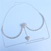 Sexy Fashion Breast Chain, Love Pendant, Rhinestone Chest Rest Luxury Body Chain, Female Body Chain
