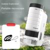 60-200x Magnification Pocket Microscope Battery Powered Educational Microscope  Children's Learning