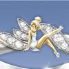 Exquisite Fantasy Flower Fairy Elf Cubic White Gold Plating Two-toned Wedding Ring Jewelry For Women