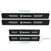 Carbon Fiber Car Door Sill Sticker Protective Film For Skoda Rapid Kodiaq Octavia 2 A7 Tour RS Fabia 2 1 Superb Kamiq Yeti KaroqLS7
