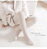 Girls' Fleece-Lined Open Crotch Stirrup Tights - Cotton, Thick, Vertical Stripes, Warm Autumn/Winter Wear