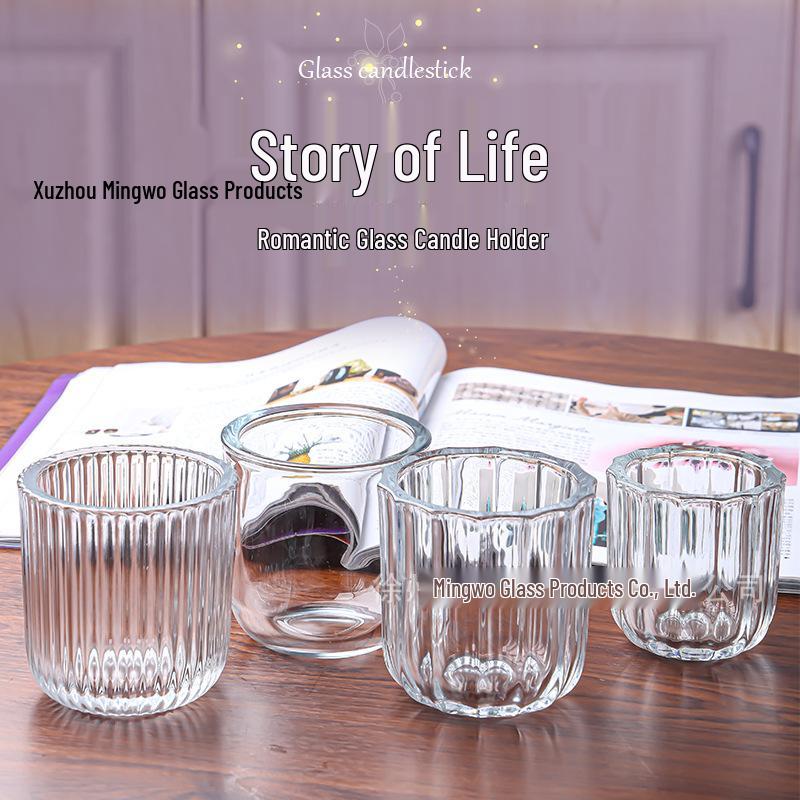 European Style Thick-Walled Crystal Glass Candle Holder for Aromatherapy and DIY Candles