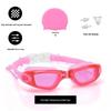Professional Adult Racing Swim Set: Anti-Fog Silicone Goggles with Plated Waterproof Glasses