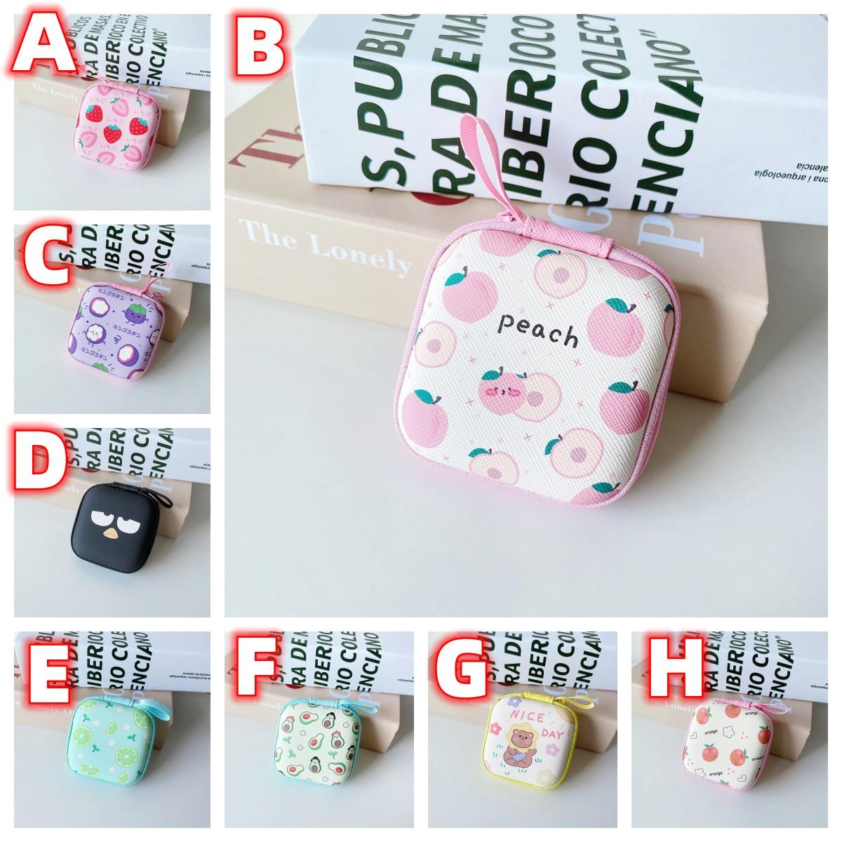 

Мультяшный мини-жесткий чехол-держатель для наушников на молнии, портативный чехол для наушников, коробка для хранения наушников, защитный органайзер для USB-кабеля 1PC A