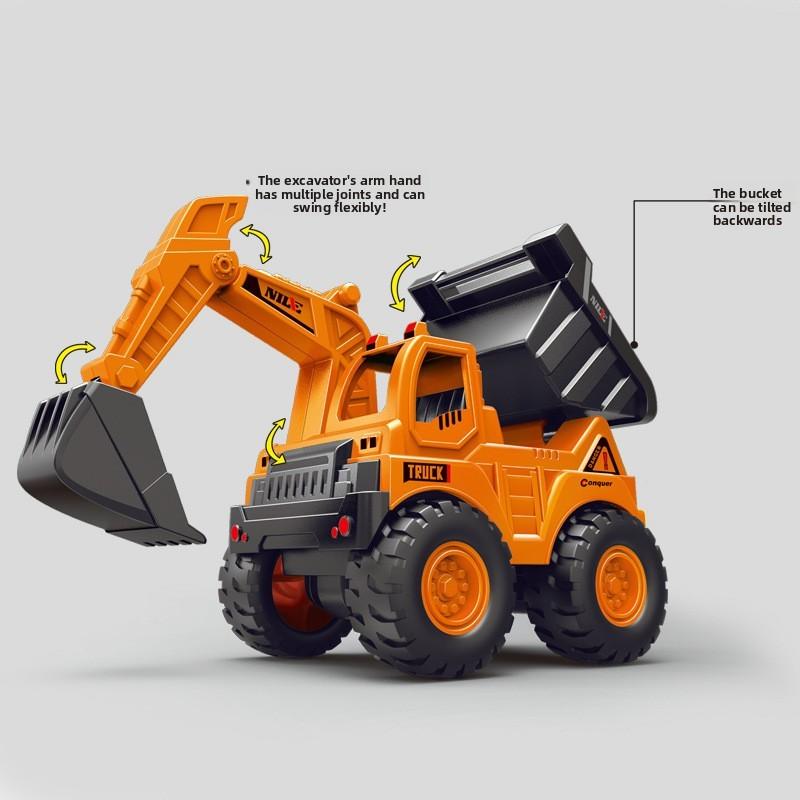 Childrens Inertia Excavator Dump Truck Toy For Developmental Play And Handeye Coordination