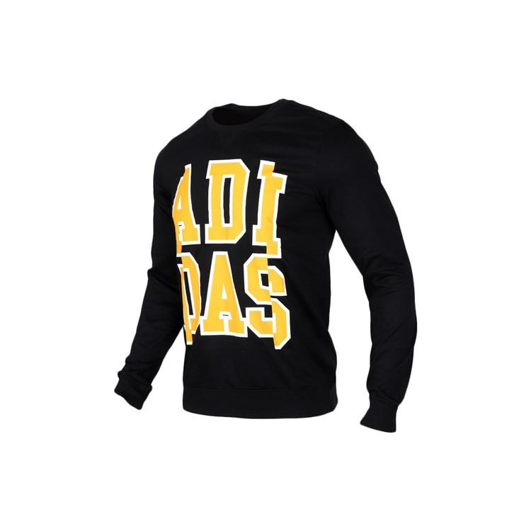 adidas neo Large Logo Printing Round Neck Pullover Black Men s EI6273 L