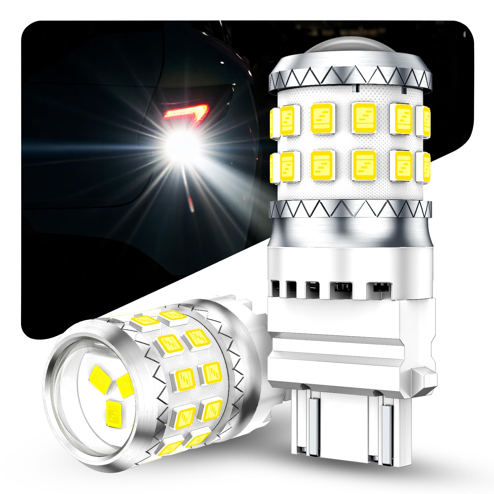 

Marsauto T25 LED Turn Signal, 3157 3156 Double Bulb, Explosive Light, White, 6000K, High MU2S-3157 белый