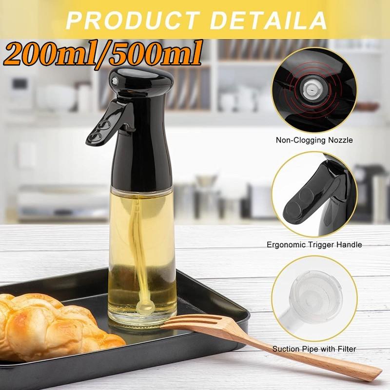 200/500ml Oil Spray Bottle Home Kitchen Cooking Oil Dispenser Fitness Fat Loss Camping BBQ Baking Vinegar Soy Sauce Sprayer