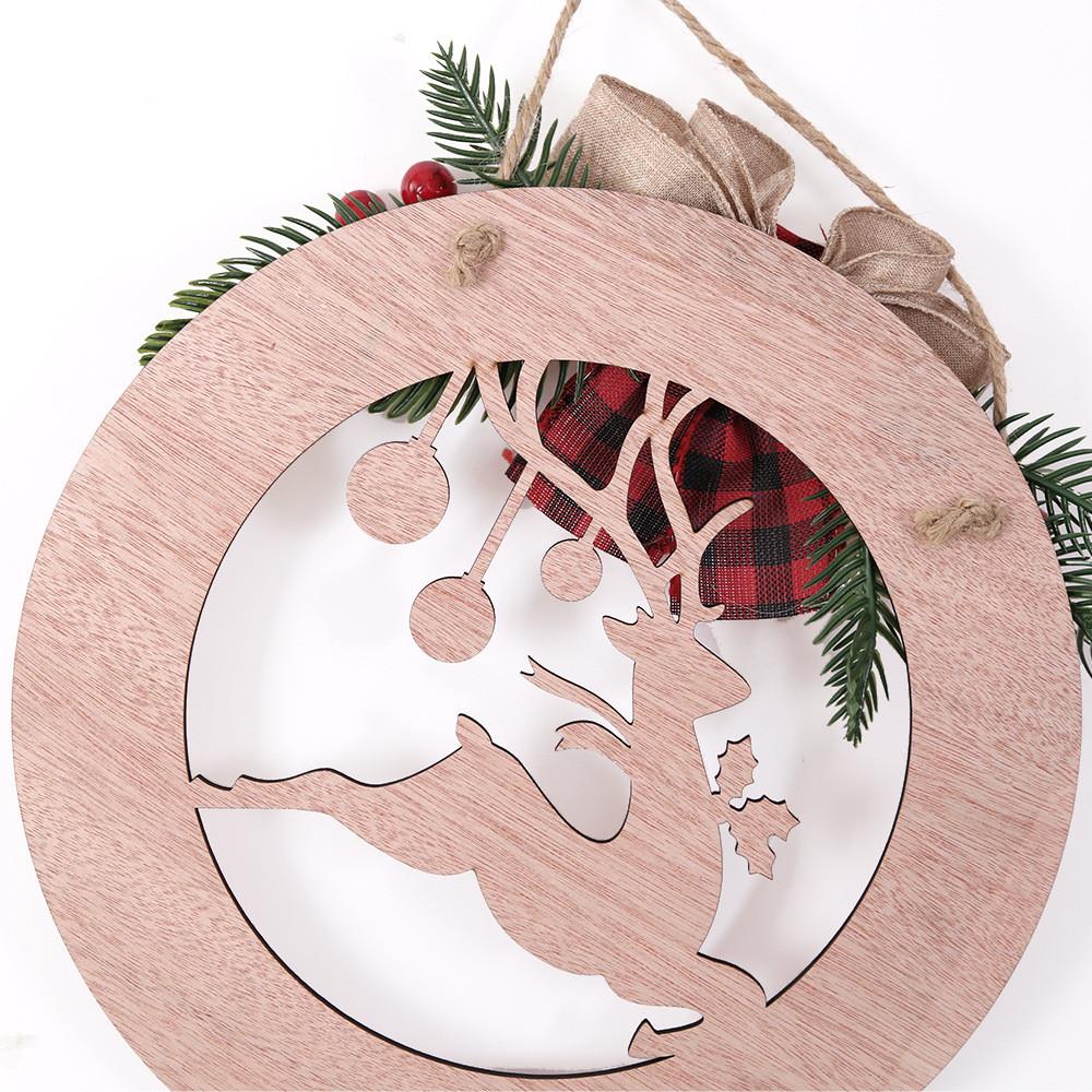 Christmas Colorful Wooden Door Hang Tags With Bells And Reindeer For Joyful Celebrations