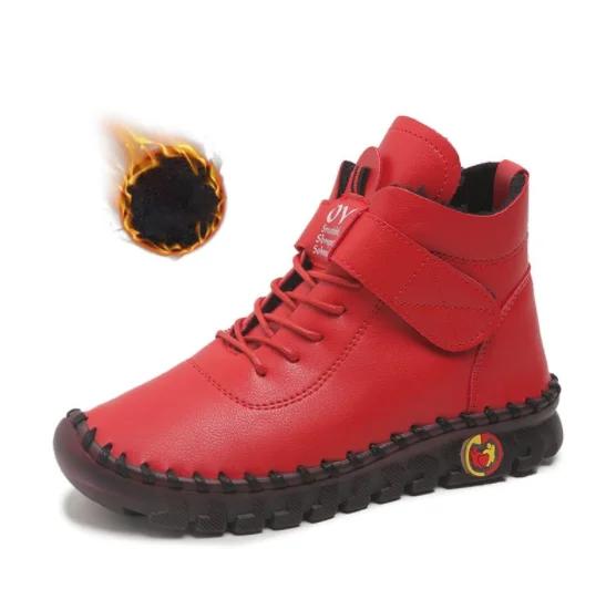 Mode Pelz Damen Stiefel Winter Stiefeletten Handnähte Faden Mama Baumwollschuhe für Damen 2025 Neu Wasserdicht Kurzer Schneestiefel Botas Mujer