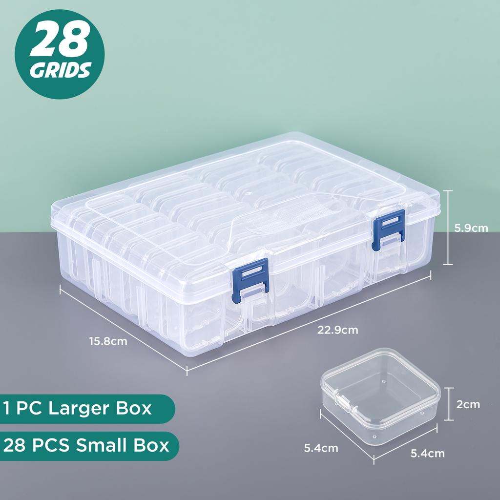 4-28Pcs PP Clear Plastic Storage Box Jewelry Storage Case Transparent Storage Organizer Multifunctional Portable Pouch