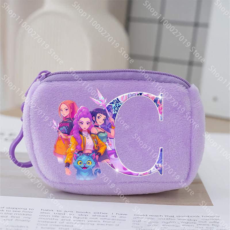 K Pop Lovci démonů Peněženka na mince pro Dětské dívky Roztomilá Přenosná peněženka Kreslené Anime Tištěný Dopis Kapsička na uložení karet Dětské dárky
