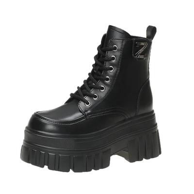 Fashion 2024 Spring Autumn British Style Retro Black Ankle Boots for Women's New Platform Thick Heel Short Boots High Heels Women Shoes