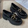 Chunky Loafers Moteriški batai su platforma, apvalūs pirštai, metaliniai slydimo ant kojų pirštai moteriški rankų darbo batai