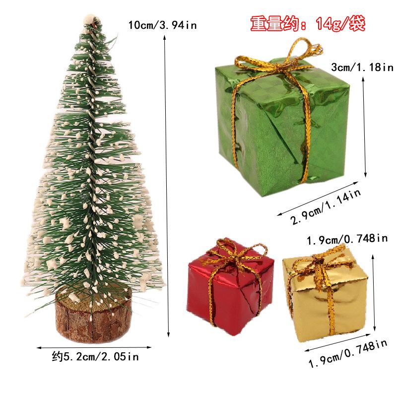 Christmas decorations are really mini Christmas tree tabletop atmosphere ornaments dipped in white cedar pine needles Christmas tree