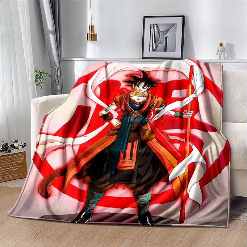 Japanese portable Dragon Cartoon Ball flannelette lightweight thin sheet sofa cover family office casual warm throw blanket.