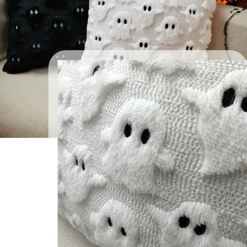 Halloween Little Devil Pillowcase Soft Plush Embroidery Pillow Living Room Sofa Bedroom Festive Atmosphere Decoration Cushion