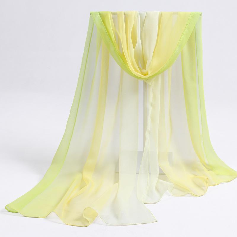 Summer Gradient Scarf Long Scarf Women's Beach Scarf Sun Protection Shawl Air Conditioning Shawl