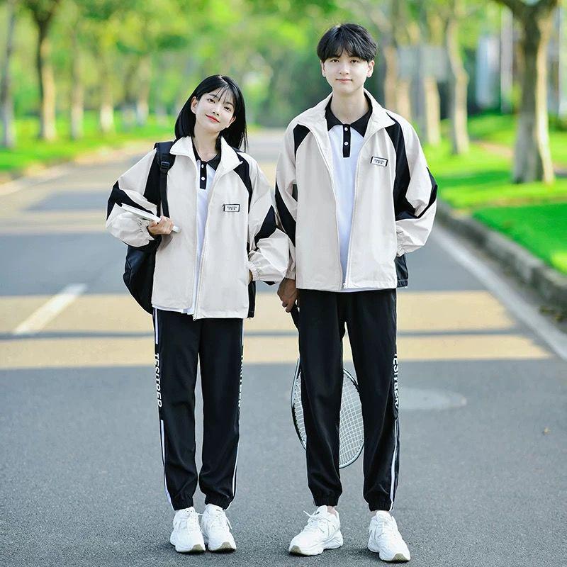 Academy Style Junior High 3-Piece Set: Campus Windbreaker, Autumn Sports Meet Jacket & School Uniform