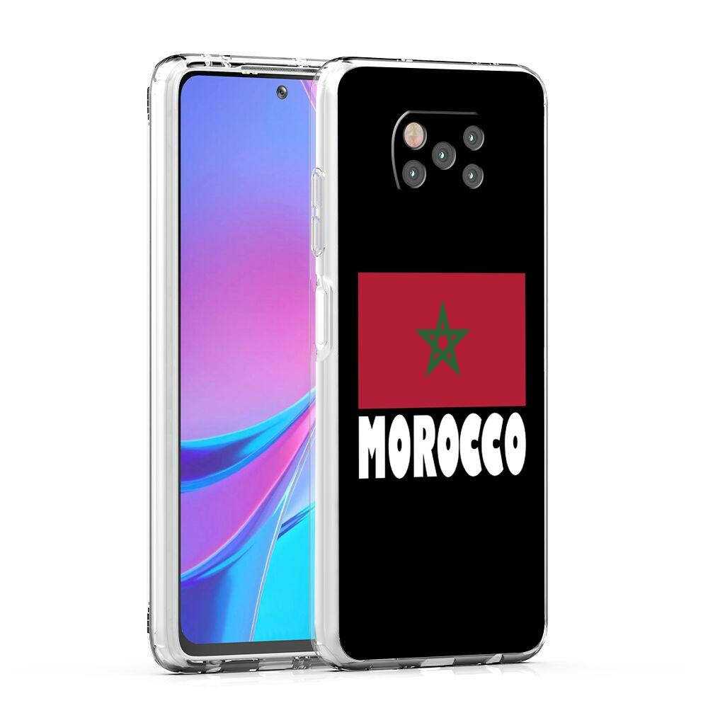 Morocco Flag Soccer Phone Case For Xiaomi Poco X3 NFC F3 M3 X4 X5 Pro 5G Mi 11 12 Lite Ultra 11T 11X 12T Pro 11i Clear Cover