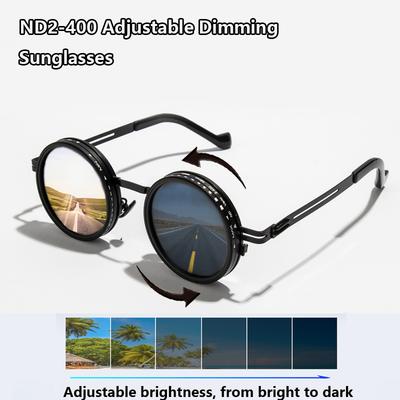 Brand Punk Adjustable Dimming Sun Glasses Men Women Round Sunglasses Men'S Fishing Eyeglasses Outdoor Shades Uv400