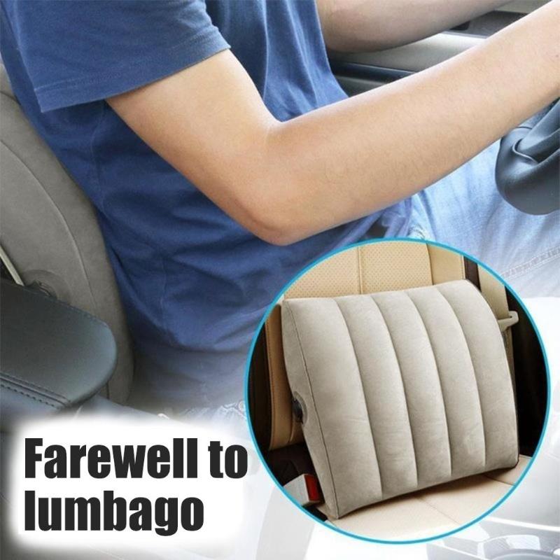 

Inflatable Portable Lumbar Support Pillow Adjustable Back Cushion For Car Office Chair Lower Back Pain Relief серый