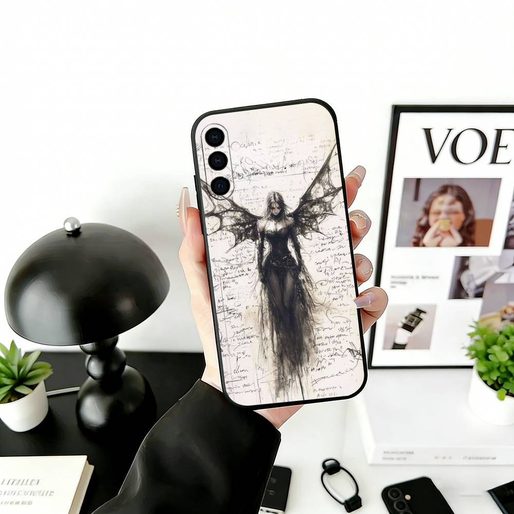 G-Gothic Cyber Sigil Phone Case For Samsung Galaxy A73,A72,A71,A70,A53,A52,A51,Others Soft Black Cover