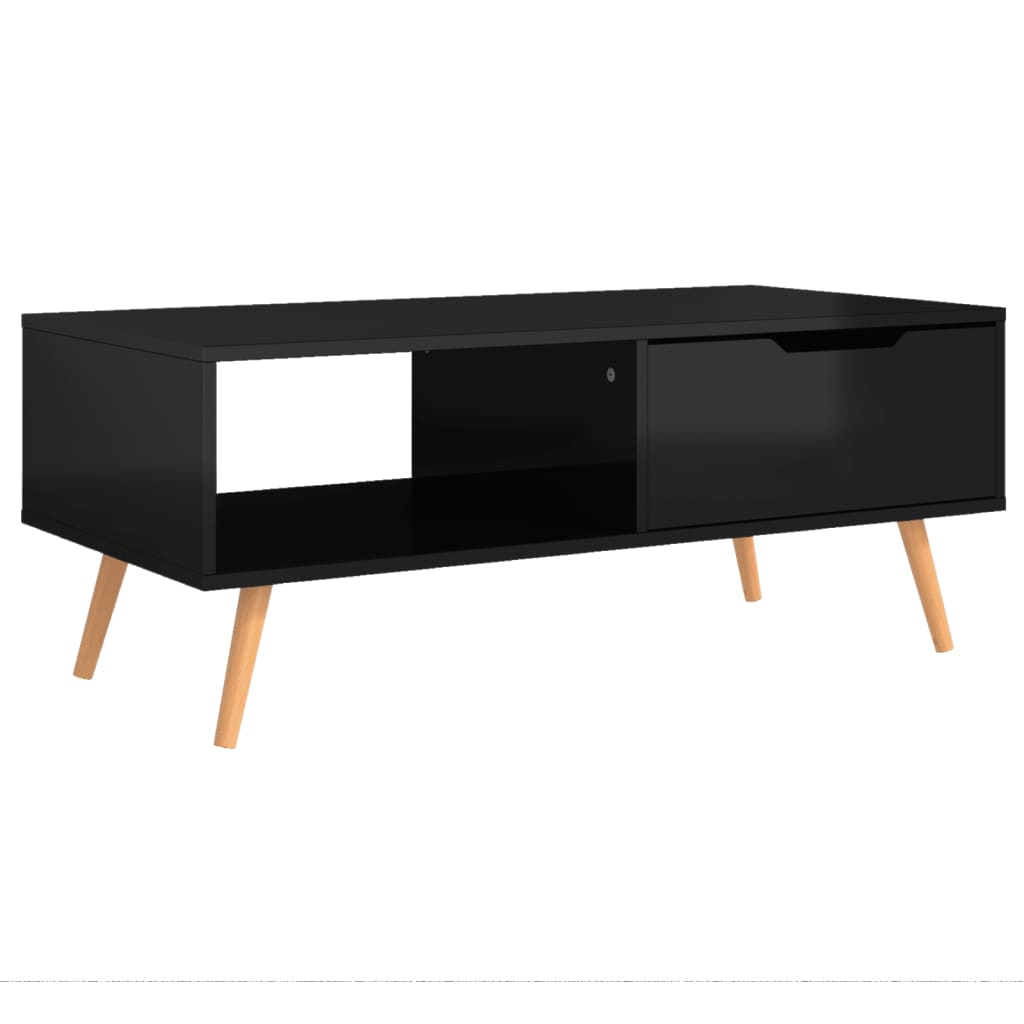 Glossy Black Coffee Table 100 x 49.5 x 43 cm Particleboard
