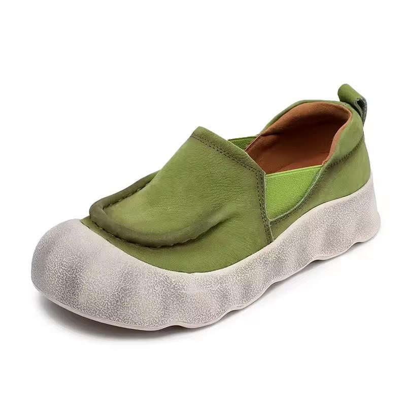 Fashion GKTINOO Spring 2025 Flat Shoes Women Soft Soled Loafers Ethnic Moccasins Natural Cow Genuine Leather Rubber Comfy Women Sneakers