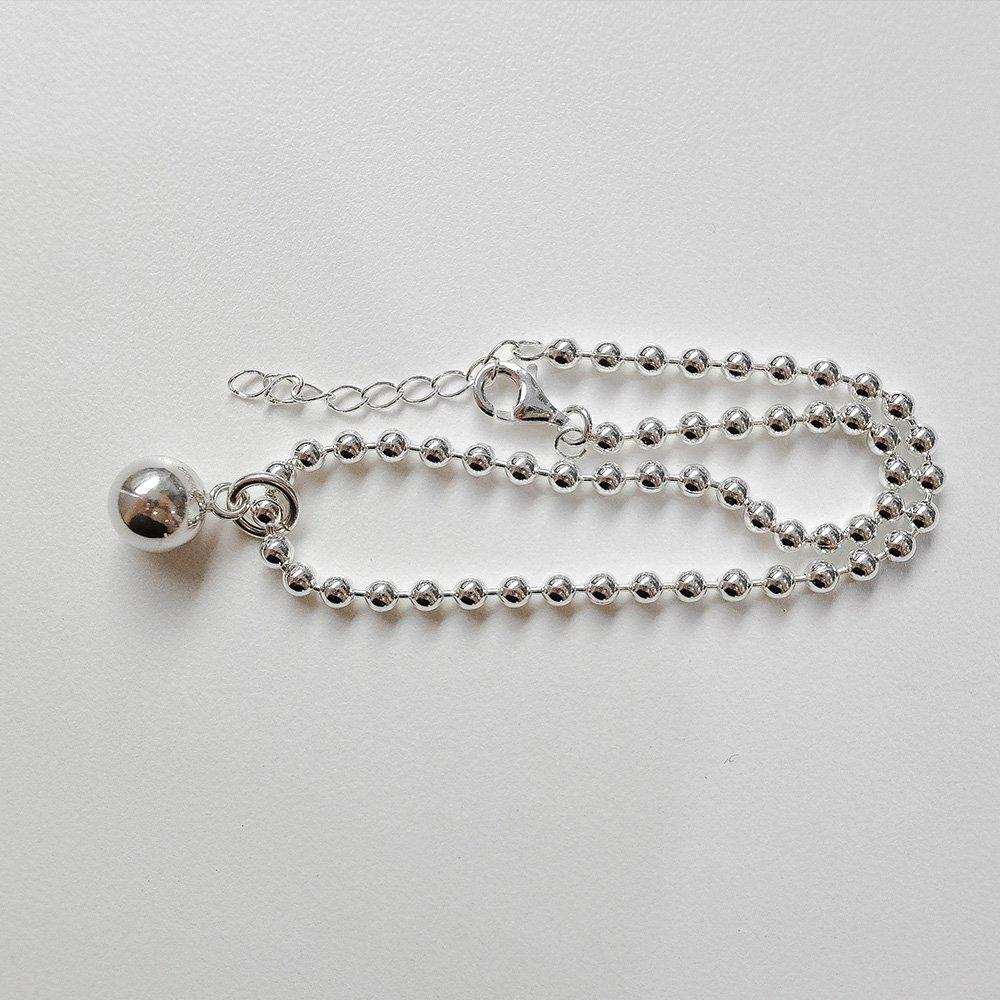 Simple silver ball silver bracelet 925 silver 8mm ball pendant silver bracelet