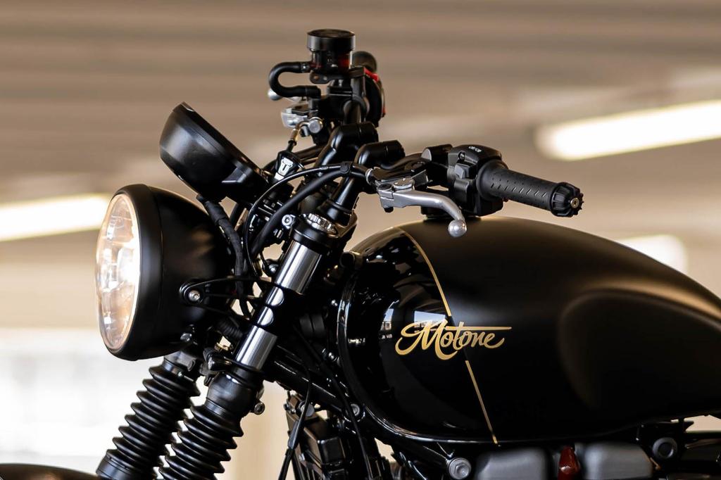 Motone Lenkerendkappen GEMINI Schwarz T100/T120 SpeedTwin900 Scrambler900 MMU535